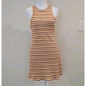 Billabong Womens S Striped Tank Dress Ribbed Stretchy Beach Boho